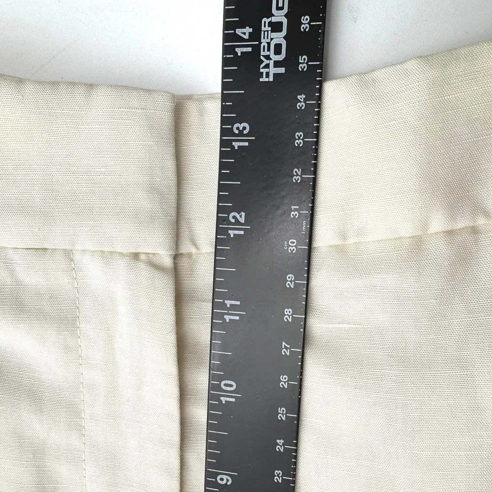 BANANA‎ REPUBLIC NWT Women's 16 Cream White Tencel Linen Wide Leg Pleated Pants